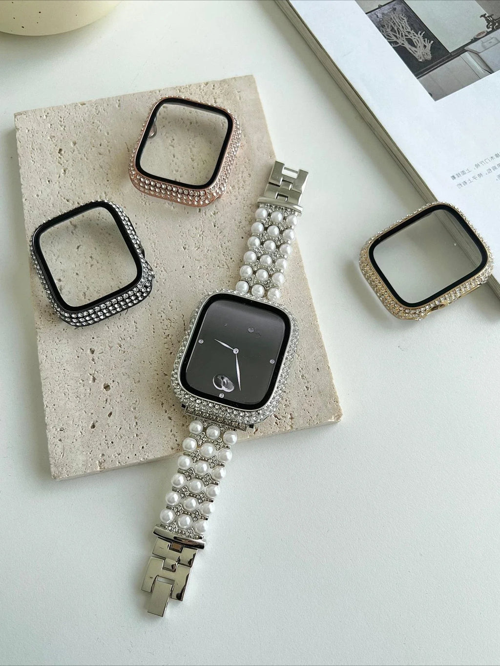 Strass Apple Watch-hoesje met gehard glas voor Apple Watch – afbeelding 3