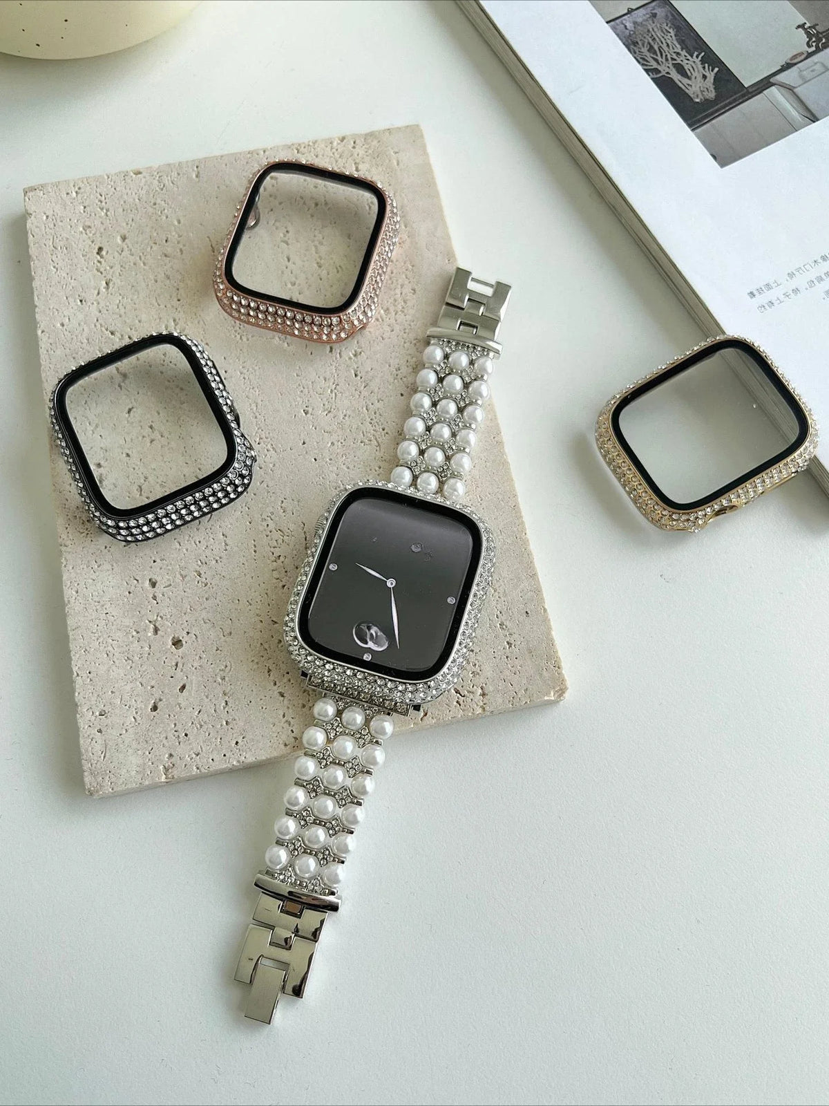 Strass Apple Watch-hoesje met gehard glas voor Apple Watch – afbeelding 3