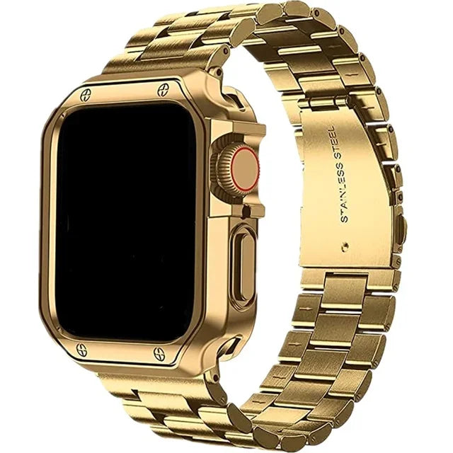 TPU Beschermhoes + Metalen bandje voor Apple Watch – afbeelding 9