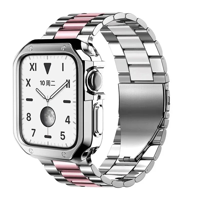 TPU Beschermhoes + Metalen bandje voor Apple Watch – afbeelding 6