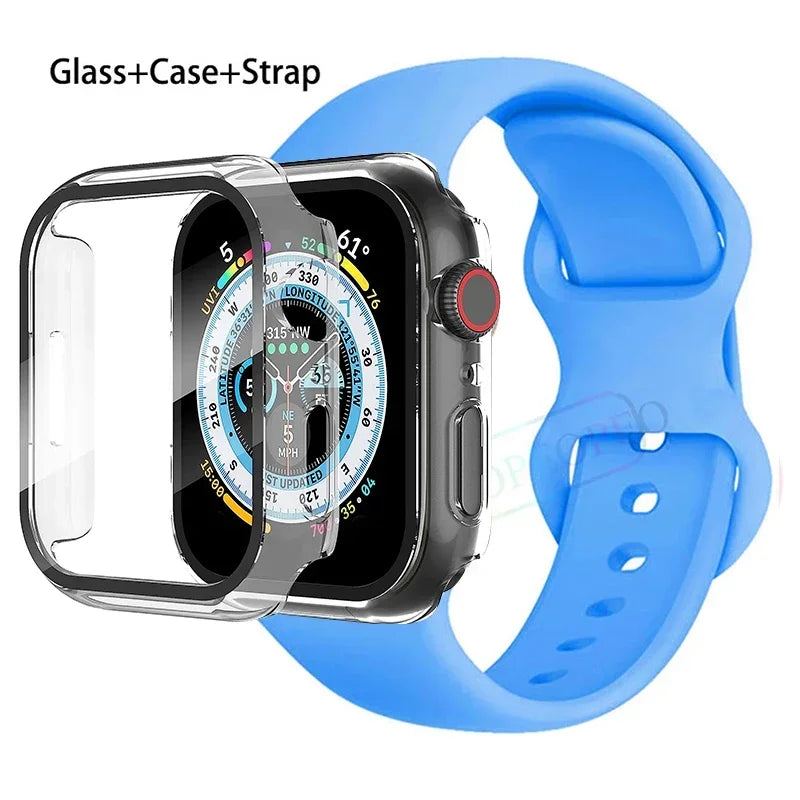 Screenprotector + Hoesje + Siliconenn Bandje voor Apple Watch – afbeelding 37