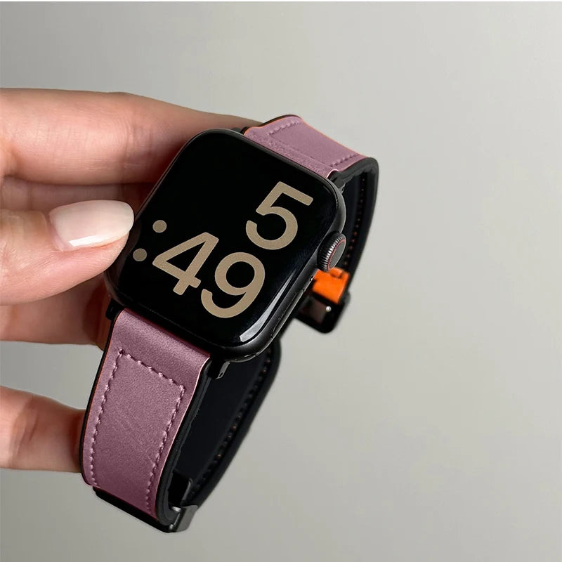 Leer + Siliconenn Bandje voor Apple Watch – afbeelding 16