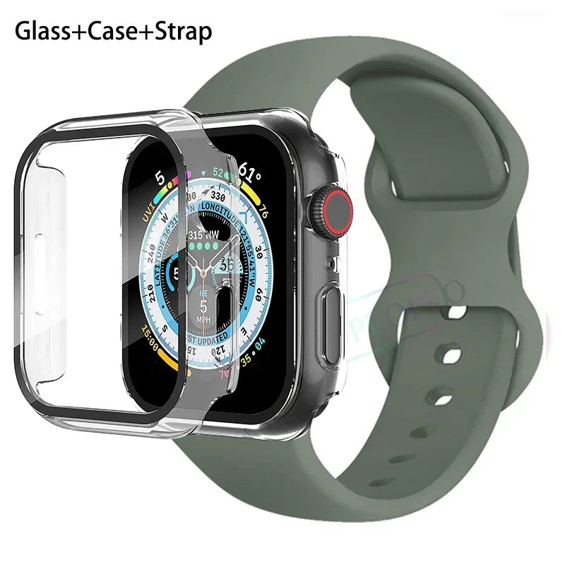 Screenprotector + Hoesje + Siliconenn Bandje voor Apple Watch – afbeelding 33