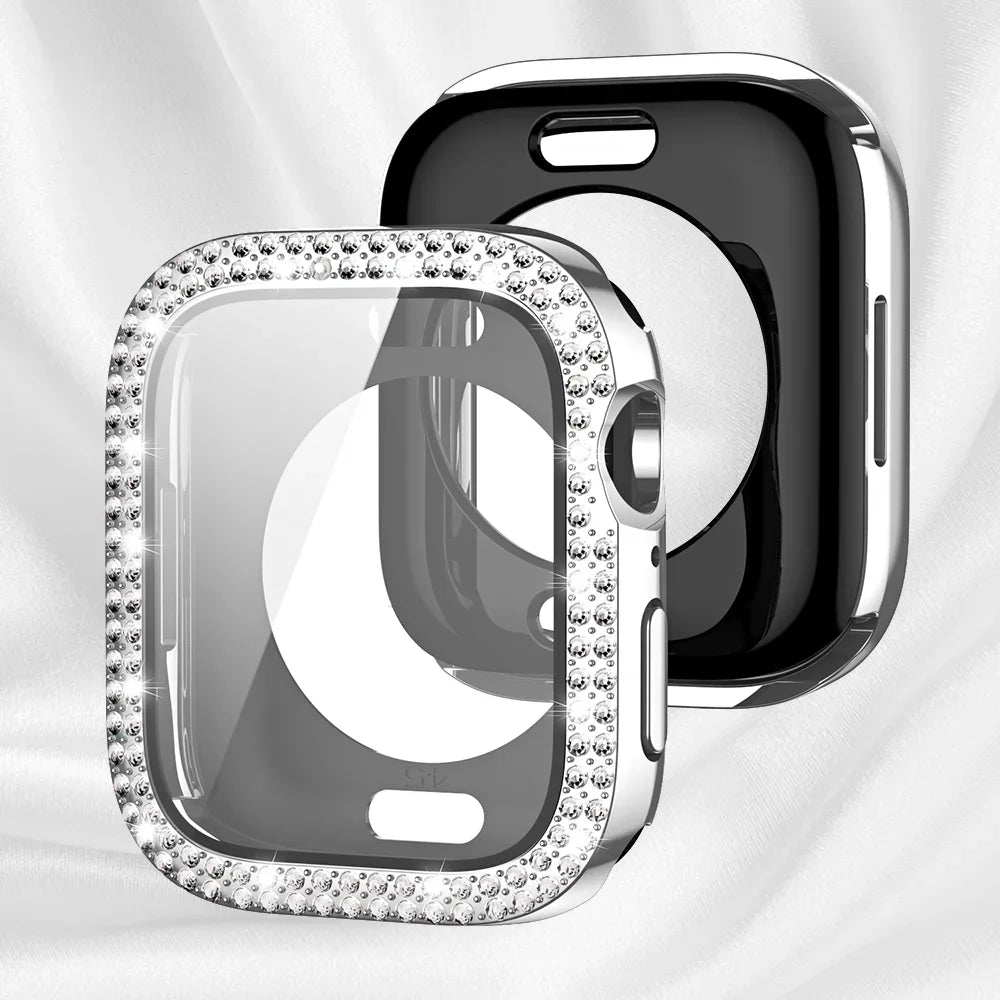 Diamanten Hoesje + Schermbeschermer voor Apple Watch – 40/41/42/44/45/46/49mm | Series 5-11, SE & Ultra