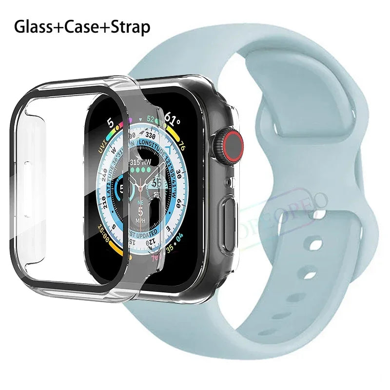 Screenprotector + Hoesje + Siliconenn Bandje voor Apple Watch – afbeelding 9