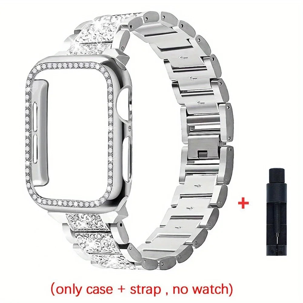 Metalen Damesband + Hoesje voor Apple Watch – afbeelding 14