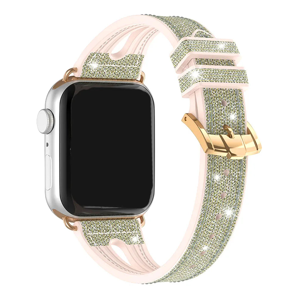 Glitter Siliconen Bandje voor Apple Watch – 40/41/42/44/45/46mm | Series 4-11 & SE