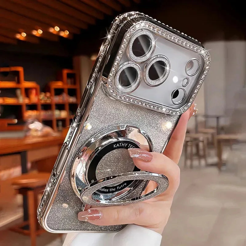 Transparant Diamantglitter Hoesje voor iPhone – MagSafe & Lensbescherming – afbeelding 6