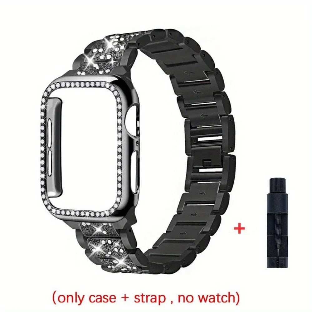 Metalen Damesband + Hoesje voor Apple Watch – afbeelding 7