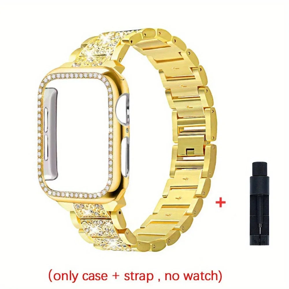 Metalen Damesband + Hoesje voor Apple Watch – afbeelding 9