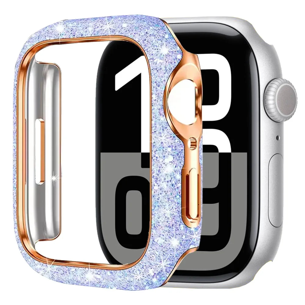 Kristallen Dameshoesje voor Apple Watch + Schermglas – 40/41/42/44/45/46mm | Series 5-11 & SE