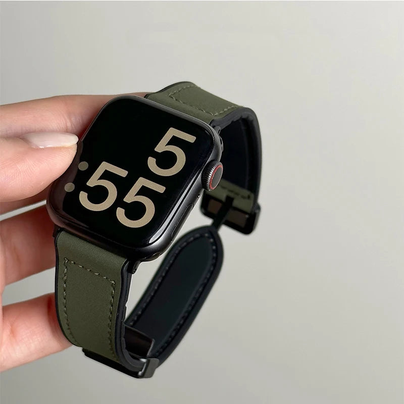 Leer + Siliconenn Bandje voor Apple Watch – afbeelding 17