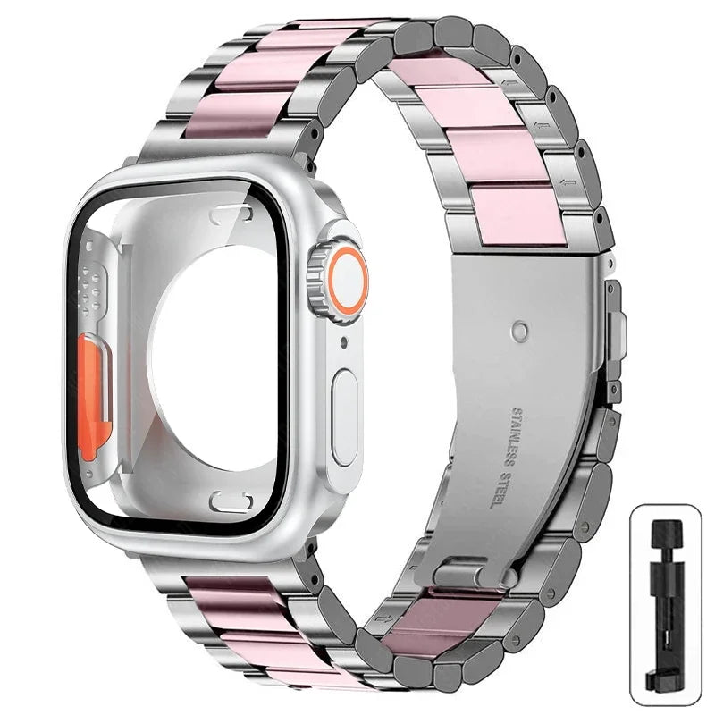 Metalen bandje + Volledig Beschermhoesje voor Apple Watch – afbeelding 24