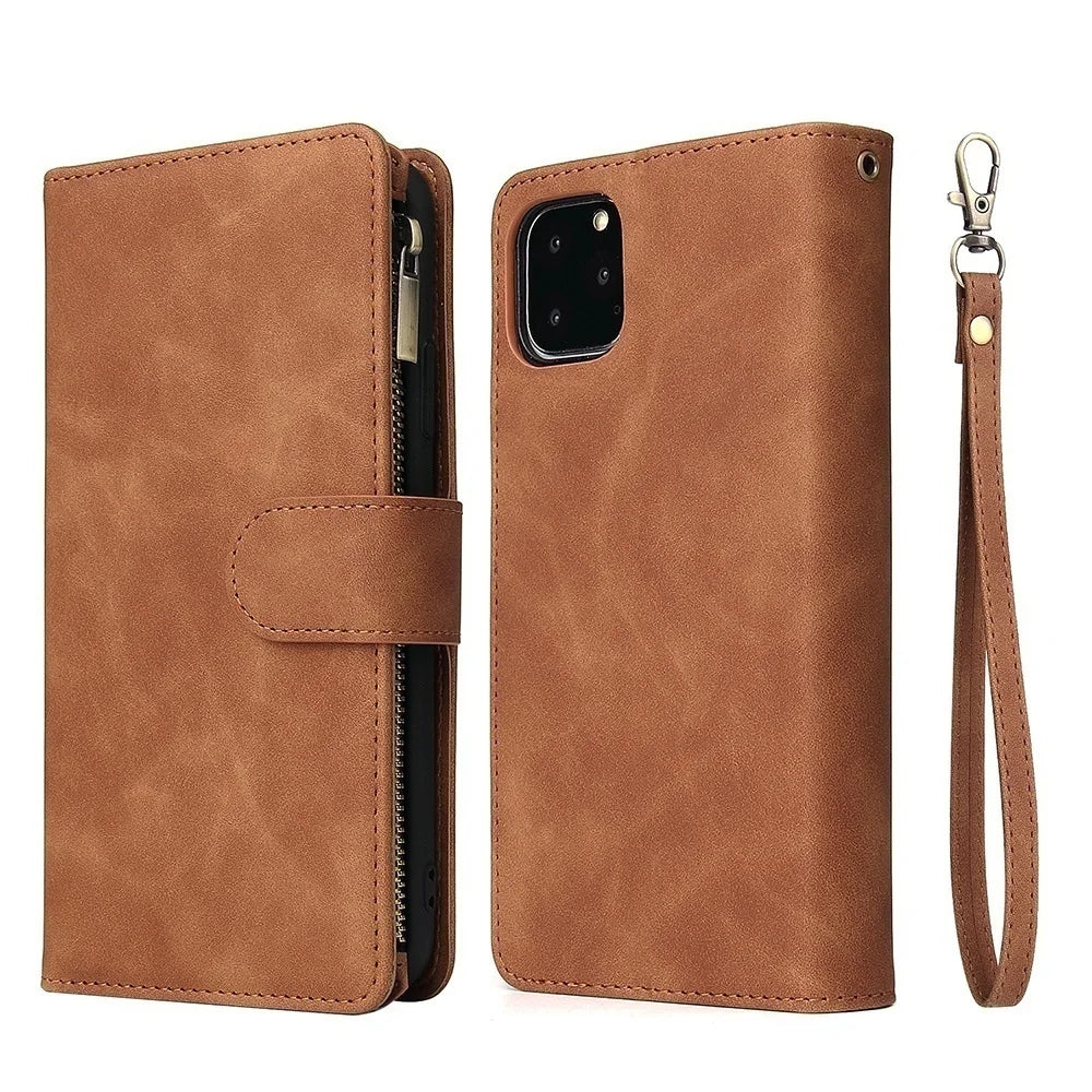Leren Portemonnee Hoesje voor iPhone – Kaarthouder & Magnetische Sluiting – afbeelding 10