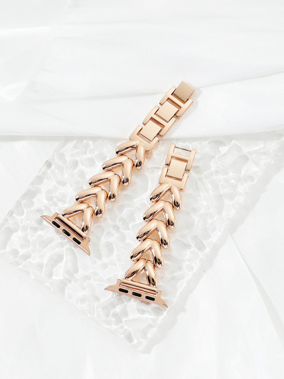 Luxe Goudkleurige Damesarmband voor Apple Watch – 40/41/42/44/49mm | Series 5-9 & Ultra