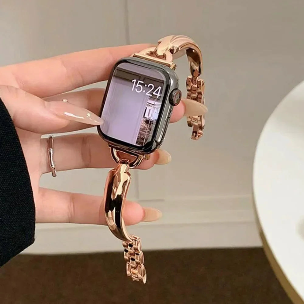 Metalen Damesarmband voor Apple Watch – 38/40/41/42/44/45/46/49mm | Series 5-10, SE & Ultra