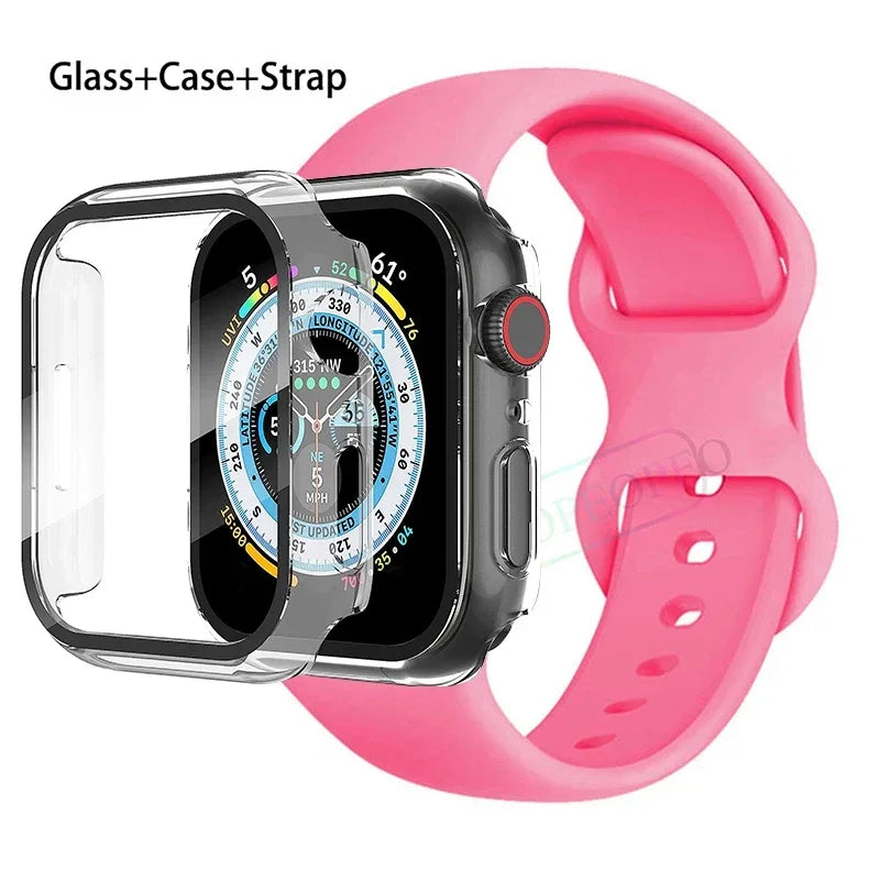 Screenprotector + Hoesje + Siliconenn Bandje voor Apple Watch – afbeelding 27