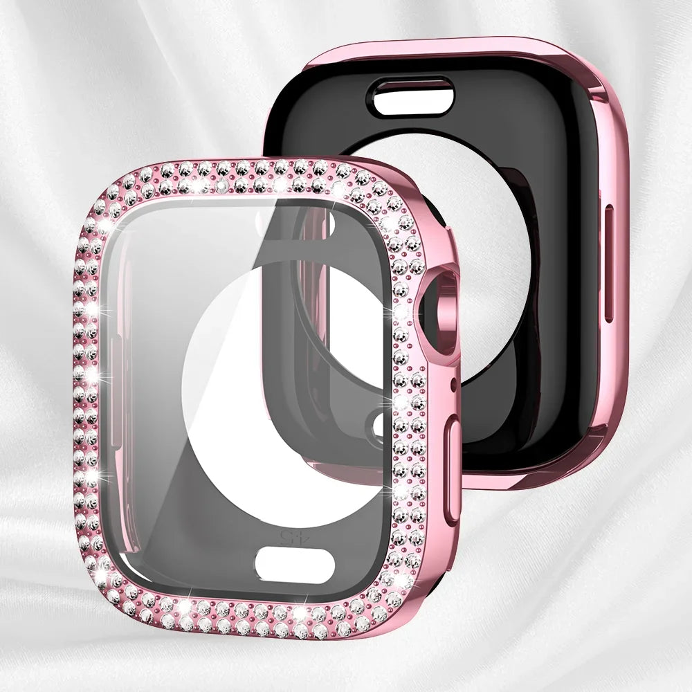 Diamanten Hoesje + Schermbeschermer voor Apple Watch – 40/41/42/44/45/46/49mm | Series 5-11, SE & Ultra