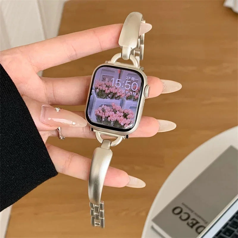 Metalen Damesarmband voor Apple Watch – 38/40/41/42/44/45/46/49mm | Series 5-10, SE & Ultra