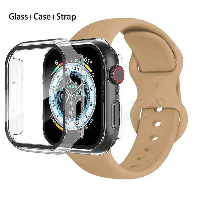 Screenprotector + Hoesje + Siliconenn Bandje voor Apple Watch – afbeelding 18