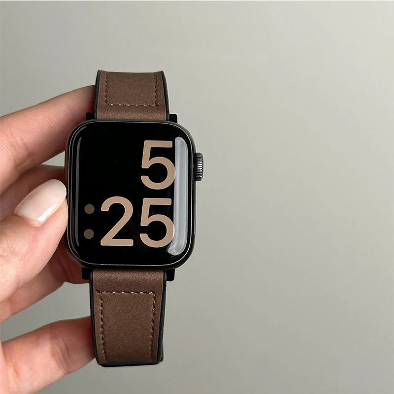 Leer + Siliconenn Bandje voor Apple Watch – afbeelding 19
