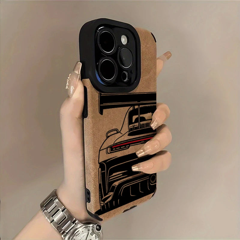 Sportwagen Telefoonhoesje voor iPhone – Kunstleer Beschermhoes – afbeelding 4