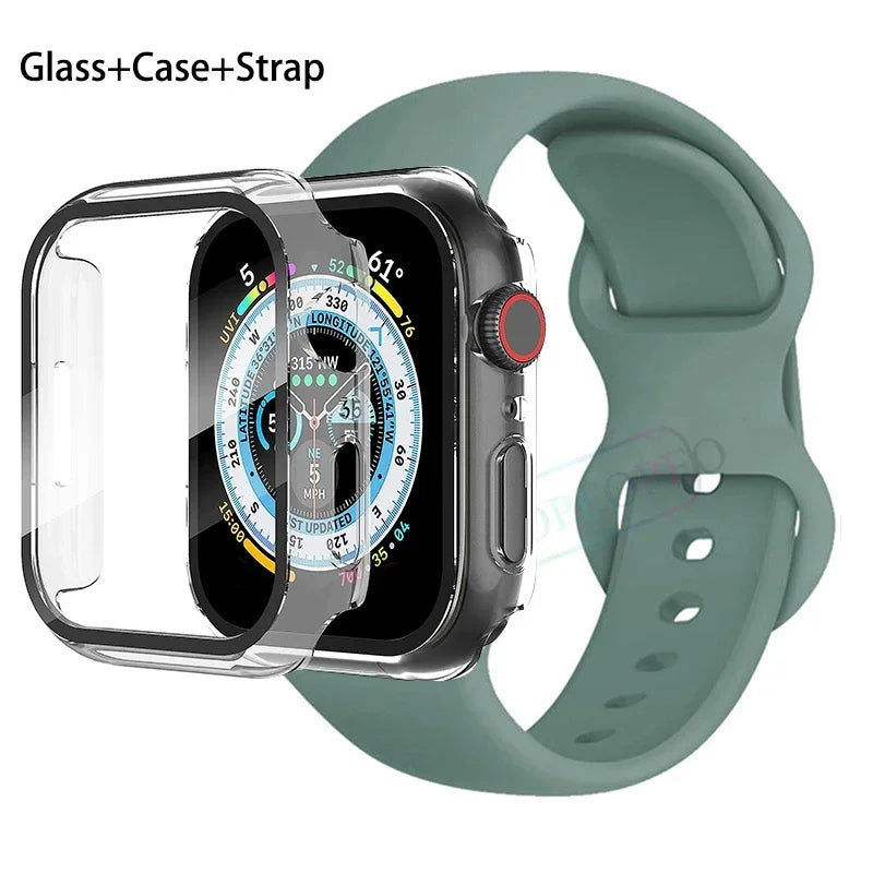 Screenprotector + Hoesje + Siliconenn Bandje voor Apple Watch – afbeelding 31