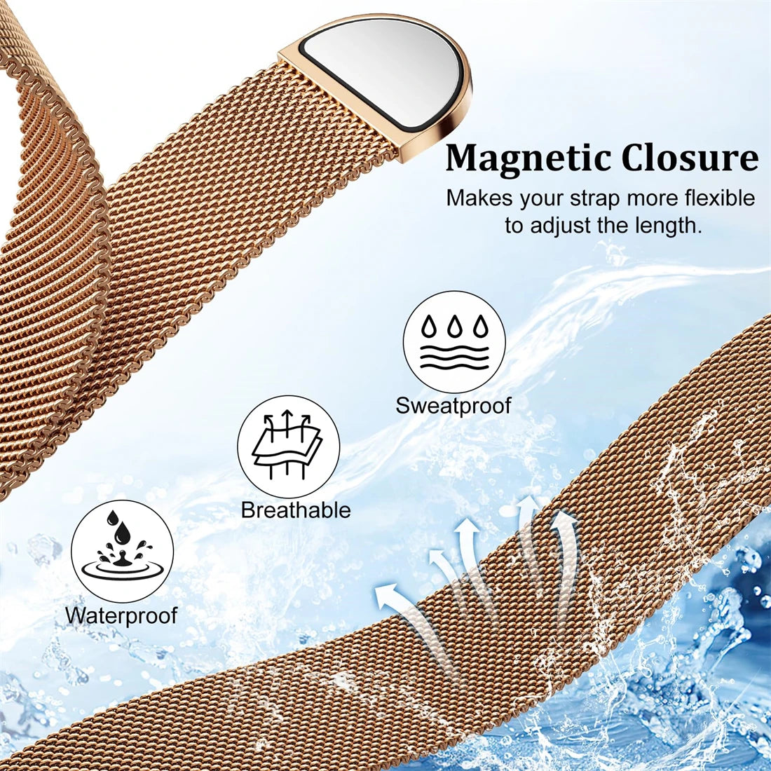 Milanese Mesh Bandje + Hoesje voor Apple Watch – afbeelding 2