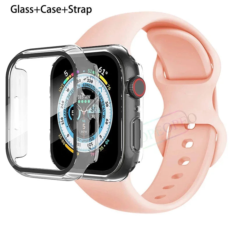 Screenprotector + Hoesje + Siliconenn Bandje voor Apple Watch – afbeelding 17