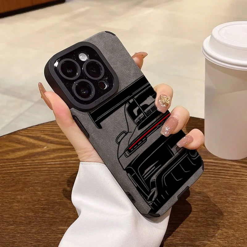 Sportwagen Telefoonhoesje voor iPhone – Kunstleer Beschermhoes – afbeelding 5