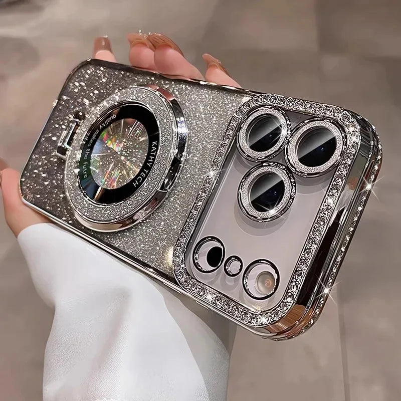 Transparant Diamantglitter Hoesje voor iPhone – MagSafe & Lensbescherming – afbeelding 10
