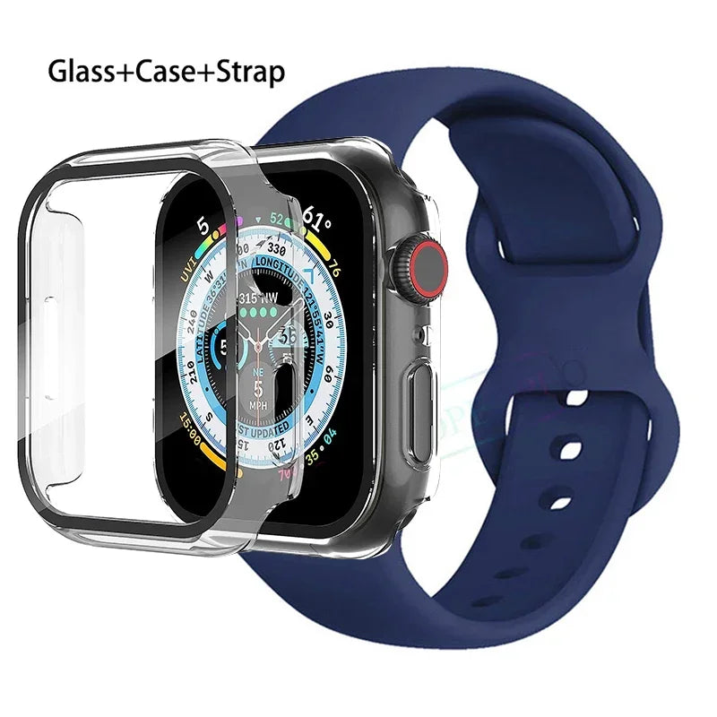 Screenprotector + Hoesje + Siliconenn Bandje voor Apple Watch – afbeelding 8