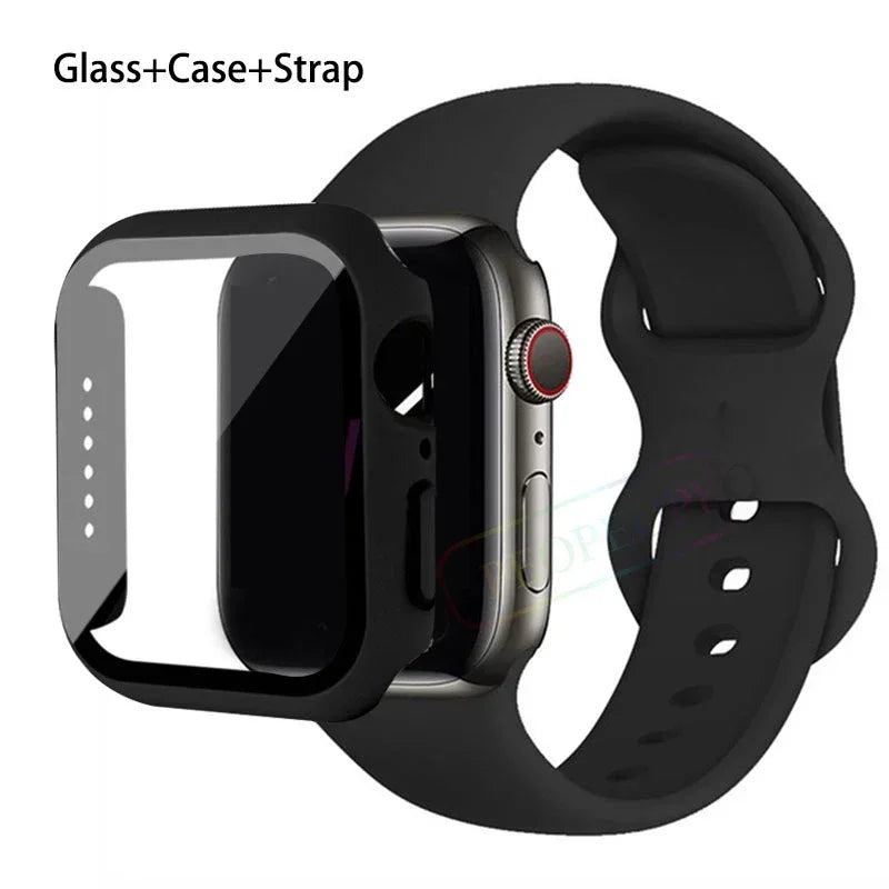 Screenprotector + Hoesje + Siliconenn Bandje voor Apple Watch – afbeelding 16