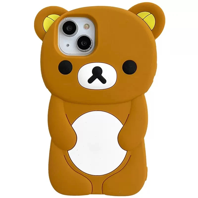 Rilakkuma Beer Siliconenn Hoesje voor iPhone 6 t/m 17 Pro Max – afbeelding 7