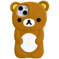 Rilakkuma Beer Siliconenn Hoesje voor iPhone 6 t/m 17 Pro Max – afbeelding 7