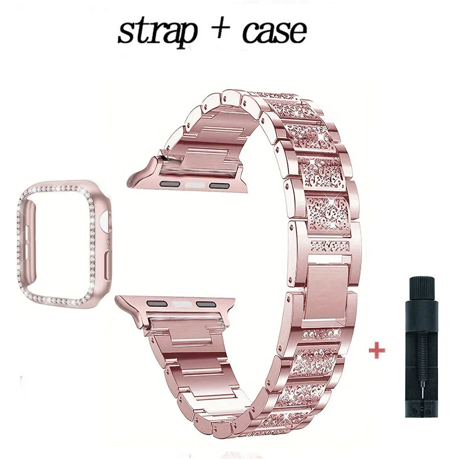 Metalen Damesband + Hoesje voor Apple Watch – afbeelding 13
