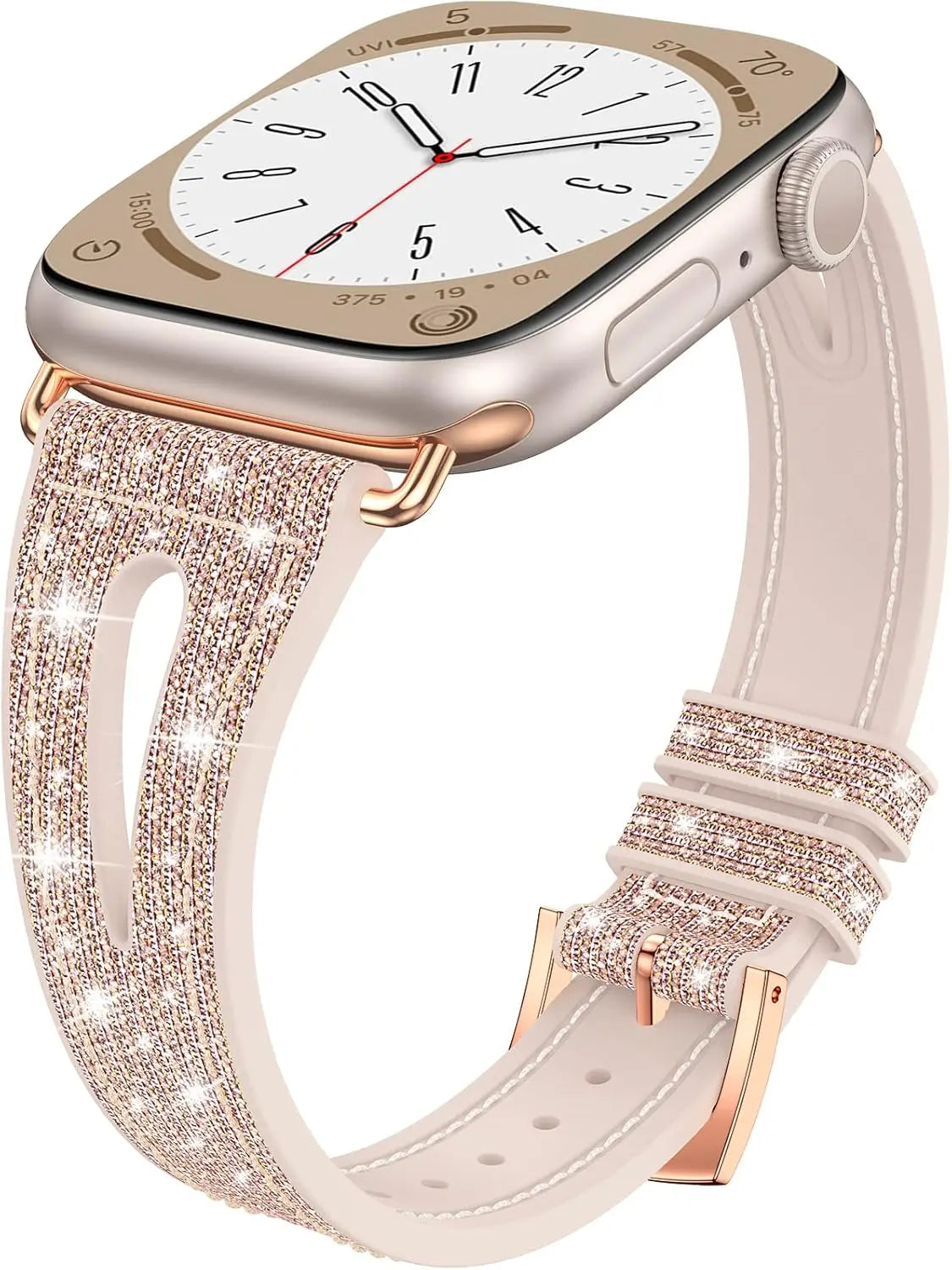 Glitter Siliconen Bandje voor Apple Watch – 40/41/42/44/45/46mm | Series 4-11 & SE