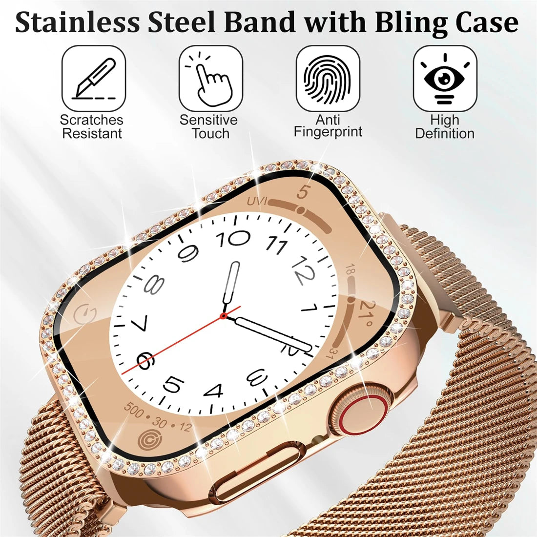 Milanese Mesh Bandje + Hoesje voor Apple Watch – afbeelding 4