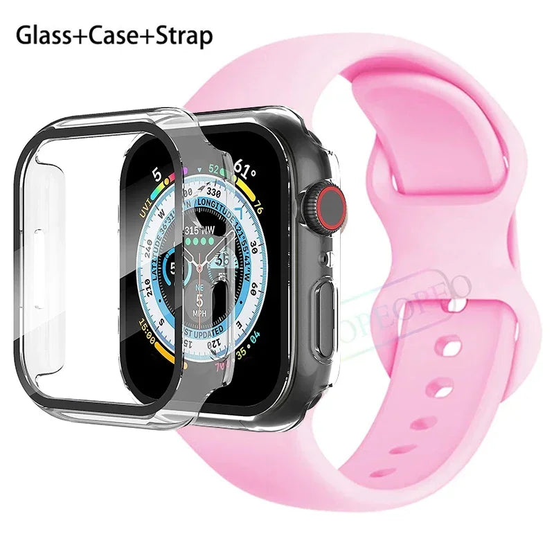 Screenprotector + Hoesje + Siliconenn Bandje voor Apple Watch – afbeelding 36