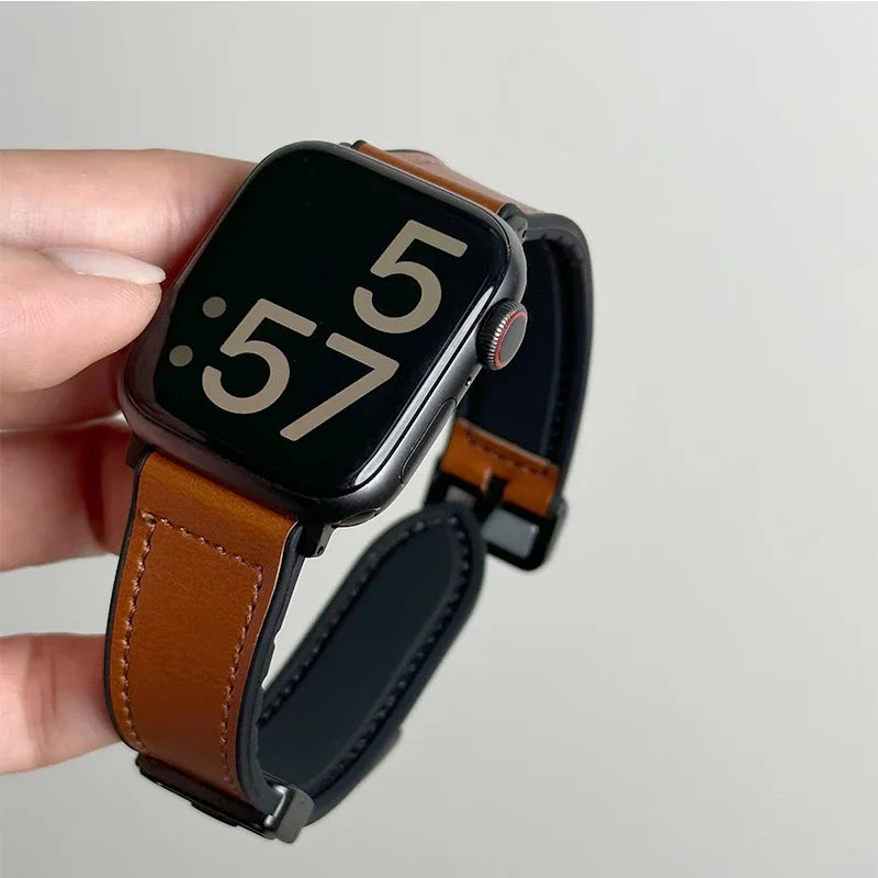 Leer + Siliconenn Bandje voor Apple Watch – afbeelding 7