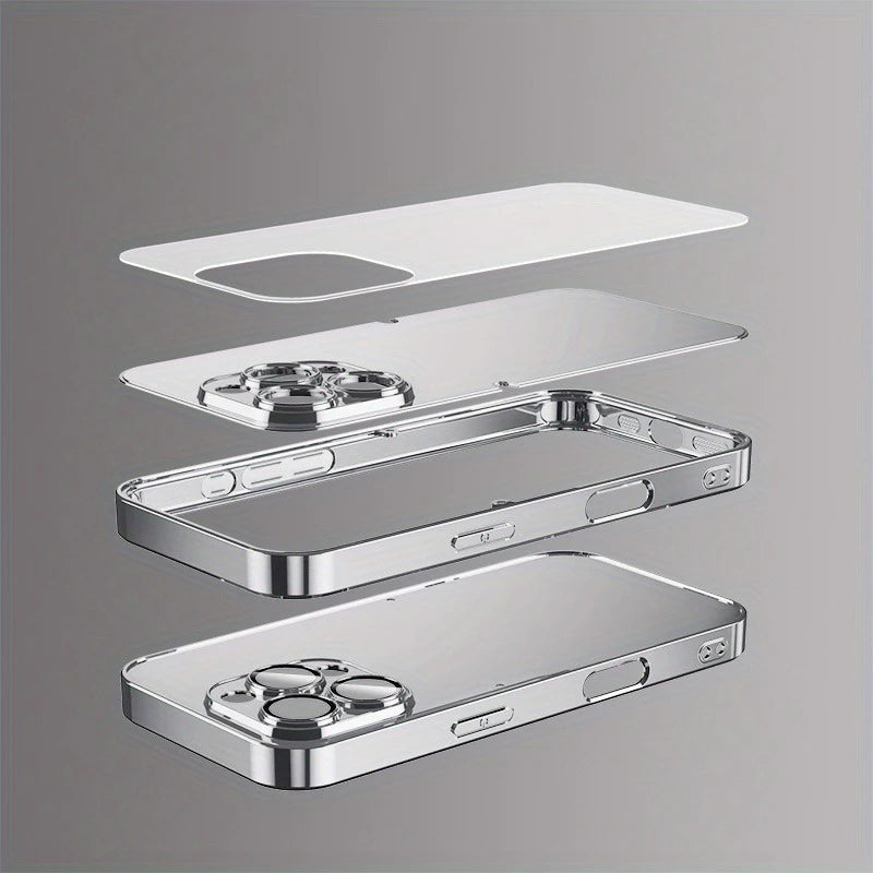 Gouden Esdoornblad & Houtnerf Hoesje voor iPhone – Gehard Glas – afbeelding 2
