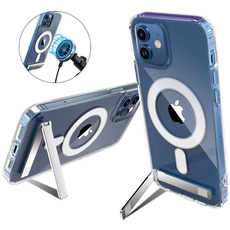 Transparant MagSafe Hoesje voor iPhone – Standaard & Draadloos Opladen – afbeelding 2