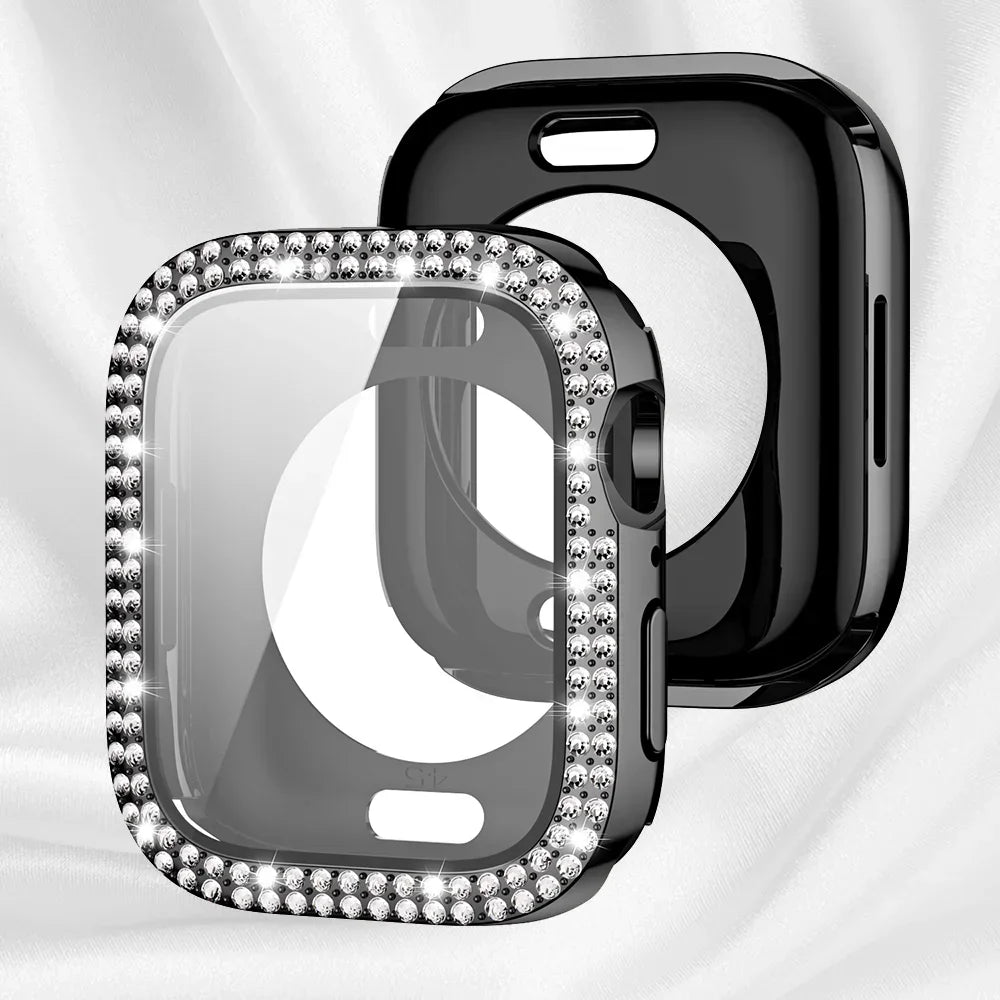 Diamanten Hoesje + Schermbeschermer voor Apple Watch – 40/41/42/44/45/46/49mm | Series 5-11, SE & Ultra