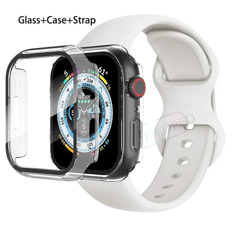 Screenprotector + Hoesje + Siliconenn Bandje voor Apple Watch – afbeelding 28