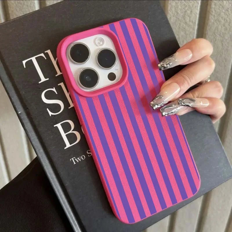 Kleurrijk gestreept Hoesje voor iPhone X-17 Pro Max – afbeelding 10