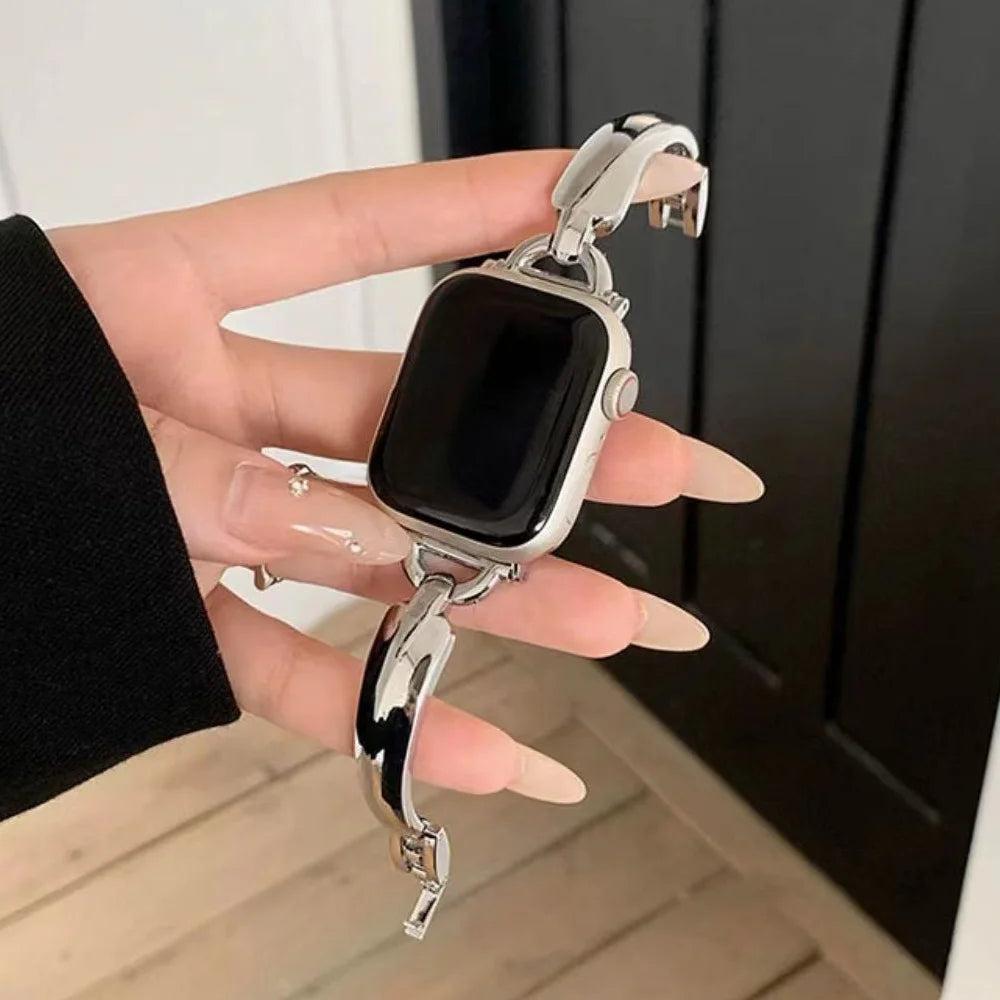 Metalen Damesarmband voor Apple Watch – 38/40/41/42/44/45/46/49mm | Series 5-10, SE & Ultra