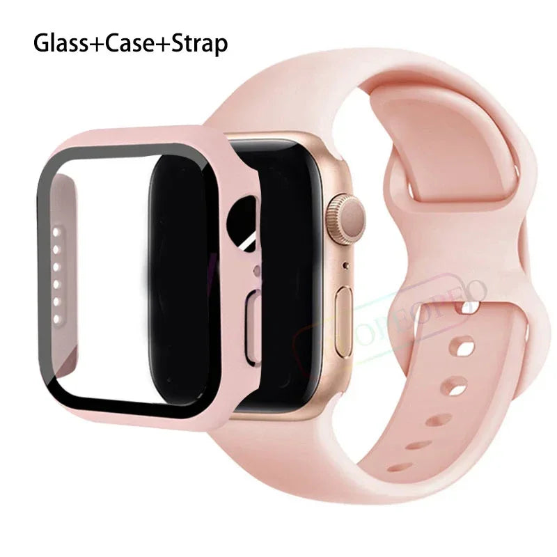Screenprotector + Hoesje + Siliconenn Bandje voor Apple Watch – afbeelding 11