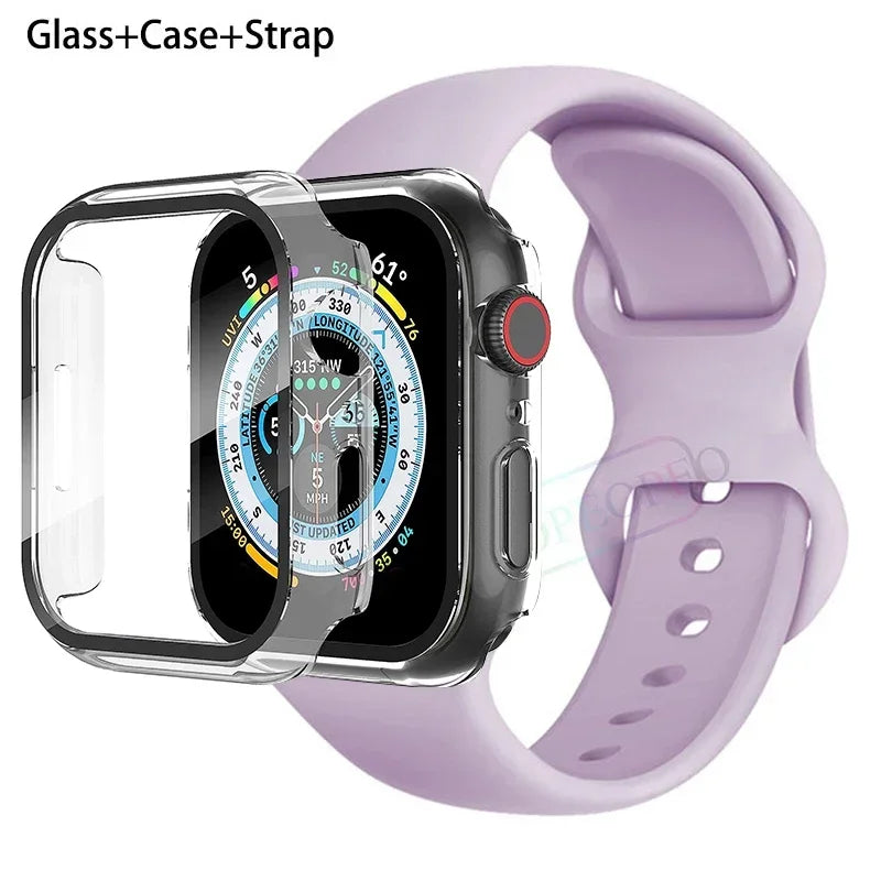 Screenprotector + Hoesje + Siliconenn Bandje voor Apple Watch – afbeelding 30