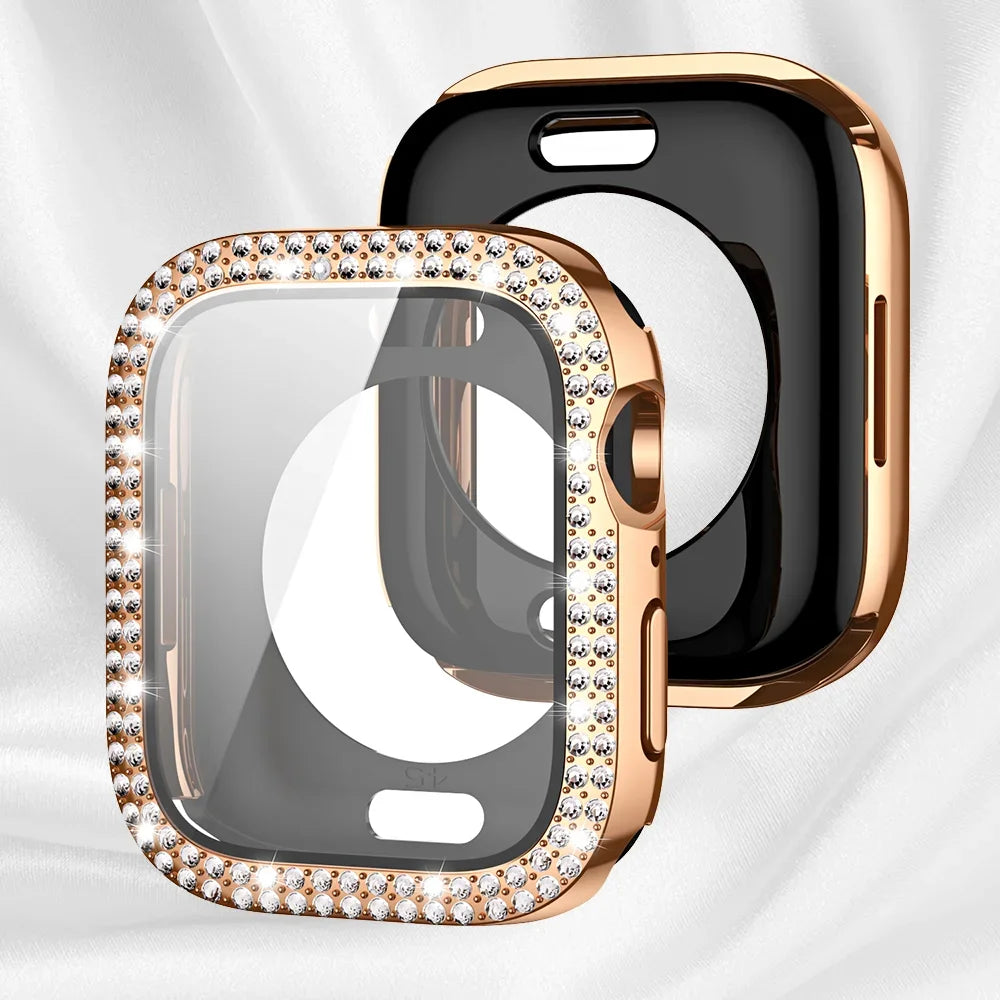 Diamanten Hoesje + Schermbeschermer voor Apple Watch – 40/41/42/44/45/46/49mm | Series 5-11, SE & Ultra