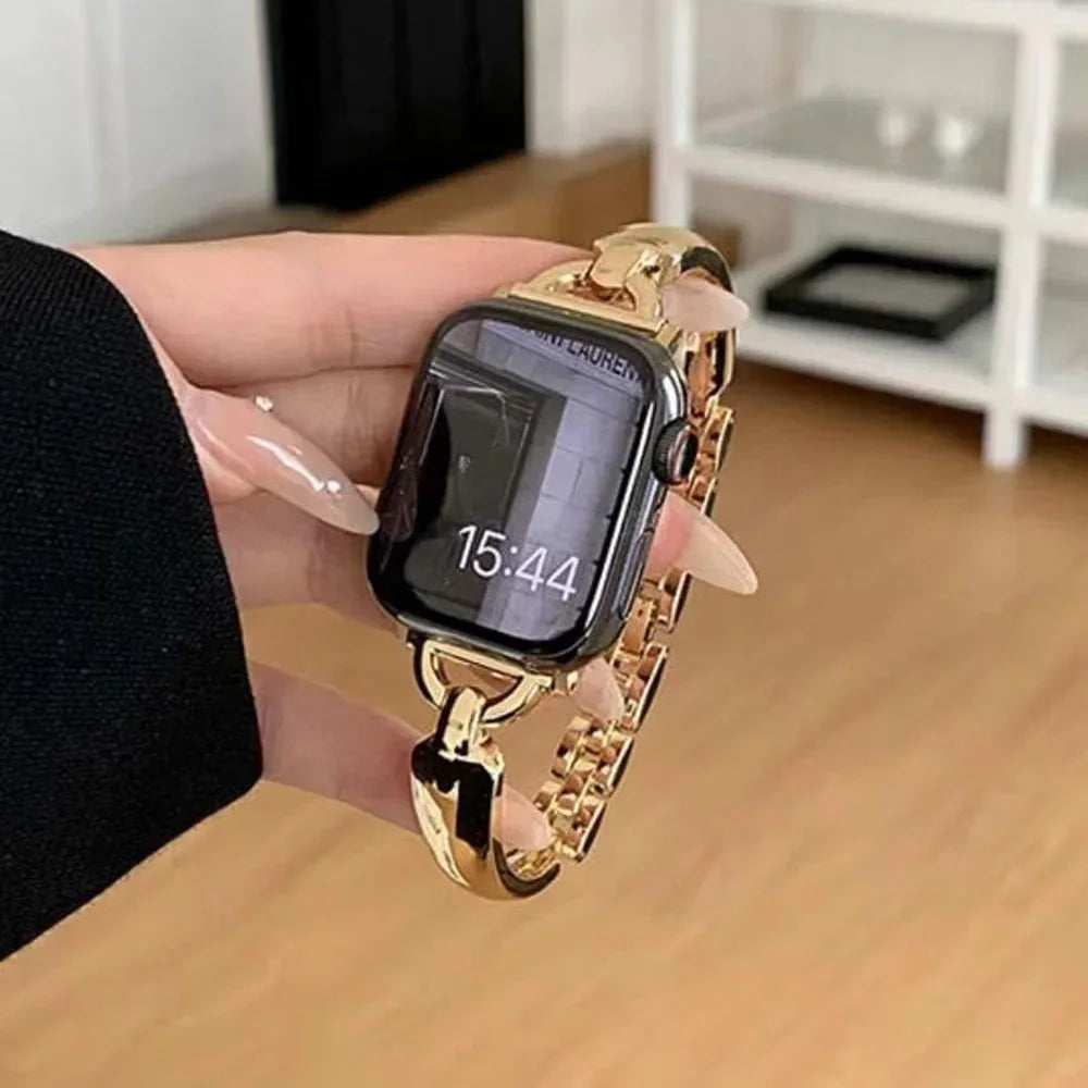 Metalen Damesarmband voor Apple Watch – 38/40/41/42/44/45/46/49mm | Series 5-10, SE & Ultra